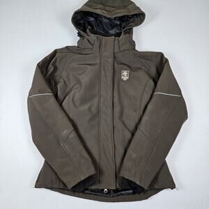 Horze Crescendo Equestrian Moment Coat Women S Brown Padded Jacket Hood Riding